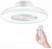 Разопакован: Вентилатор за таван с LED лампа 2в1 Beper P206VEN650, 40W, 3 скорости, Таймер, Бял