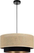 Полилей на кабел SARTA 1xE27/60W/230V диаметър 45 см черен/джут