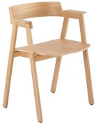 Трапезен стол с подлакътници от масивен дъб в естествен цвят Flip – Gazzda