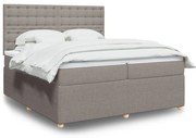 3294481 vidaXL Боксспринг легло с матрак, таупе, 200x200 см, плат