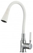 Смесител за кухня ICF 7108223 HAVANA WHITE, месингов, бял, с огъващ душ 43.6x20см