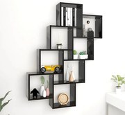 807179 vidaXL Стенен кубичен рафт, черен, 90x15x119 см, инженерно дърво