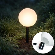 Външна лампа бяла 25 см с LED IP44 Solar RGBW - Ludger