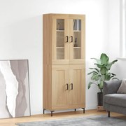 3198340 vidaXL Висок шкаф, дъб сонома, 69,5x34x180 см, инженерно дърво