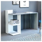 Писмено бюро MARLO, бетонно сиво/бяло