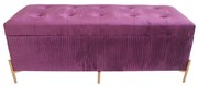 Foot-of-bed Bench DKD Home Decor Златен Лилав Дървен MDF 115 x 43 x 46 cm