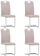 281780 vidaXL Конзолни трапезни столове, 4 бр, капучино, изкуствена кожа