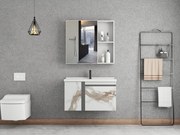 Комплект за баня Borean-бял мрамор