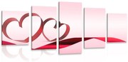 картини от 5 части – Сърца с лента