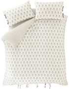 Бяло двойно спално бельо 200x200 cm Woodblock Floral – Pineapple Elephant