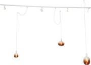 1-фазна релсова система с 3 броя прожектори и висящи лампи бели - Cavalux Jeana