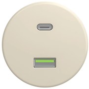 Kliklap - Ретро USB розетка A+C без рамка, бежова