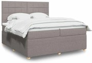 3292167 vidaXL Боксспринг легло с матрак, таупе, 200x200 см, плат