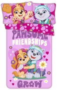 Розово памучно детско спално бельо за детско креватче 100x135 cm Paw Patrol "Pawsome friendships grow" – Jerry Fabrics