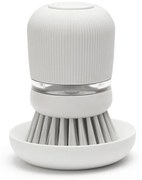 Дозатор за течен сапун с четка за миене на съдове Brabantia Sinkside 1003318, 100 мл, Полиестерни четчици, Поставка, Светлосив