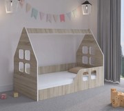 Детско легло Montessori house 140 x 70 cm в дъб сонома