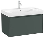 Конзолен шкаф за баня A851685513, Roca, с централен умивалник, MDF, зелен мат, 80х46х50.5см