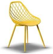 ЛЮГО Жълто - МОДЕРЕН АЖУРЕН СТОЛ ЗА КУХНЯ/ ГРАДИНА/ КАФЕНЕ