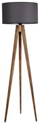 Черна и кафява подова лампа с текстилен абажур (височина 153 cm) Tripod – Opviq lights