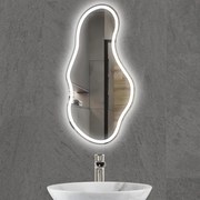 Стенно огледало LED осветление LM Mystic Beam, фигурно, 500×1000мм