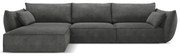 Сив ъглов диван (ляв ъгъл) Vanda - Mazzini Sofas
