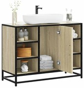 849290 vidaXL Шкаф за мивка в банята, дъб Сонома, 80x33x60 см, инженерно дърво