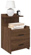 858645 vidaXL Нощни шкафчета, 2 бр. с 2 чекмеджета, кафяв дъб, 40x36,5x62 см