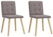 4101074 vidaXL Трапезни столове, 2 бр, таупе, текстил
