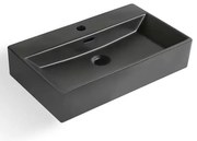 Мивка за баня COMPACT MATT BLACK 6036MB, Inter Ceramic, монтаж върху мебел, порцелан, черен мат, 60.5х36х13см