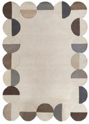Сиво-бежов ръчно изработен вълнен килим 160x230 cm Mia Scallop Frame – Flair Rugs