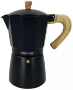Кубинска кафеварка Kinghoff KH 1887, 9 чаши, 450 мл, Алуминий, Индукция, Черен