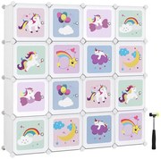 Детски модулен шкаф ANET с цветни кутии за съхранение