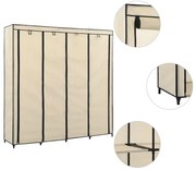 282447 vidaXL Гардероб с 4 отделения, кремав, 175x45x170 см