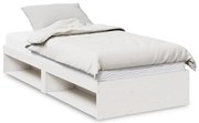 3324596 vidaXL Дневно легло с матрак, бял, 90x200 см, борово дърво масив