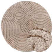 Кафяво-сив кръгъл килим ø 160 cm Panglao New York Taupe – Elle Decoration