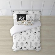 Покривало за одеяло Looney Tunes Looney B&W Бял black 240 x 220 cm