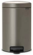 Кош за боклук с педал Brabantia NewIcon 649027, 12 л, Плавно затваряне, Противоплъзгаща основа, Сив