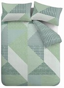 Зелено двойно удължено спално бельо 230x220 cm Larsson Geo – Catherine Lansfield