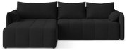 Черен разтегателен ъглов диван с място за съхранение (ляв ъгъл) Moku – Makamii