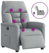 3303022 vidaXL Електрически масажен реклайнер стол, светлосив, текстил
