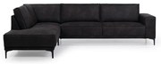 Тъмносив ъглов диван от изкуствена кожа (ляв ъгъл) Copenhagen - Scandic