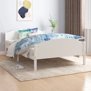 322034 vidaXL Рамка за легло, бяла, бор масив, 140х200 см