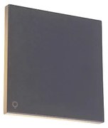 Дизайнерски стенен аплик сив алуминий 15 см с LED 9W - Skyf