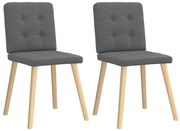 4101069 vidaXL Трапезни столове, 2 бр, тъмносиви, текстил