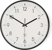 Nedis CLWA6226BK - Стенен часовник Ø 30,5 см 1xAA черен