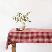 Ленена покривка за маса 140x350 cm Red Gingham – Linen Tales