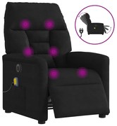 3303083 vidaXL Електрически масажен наклоняем стол черен микрофибърен текстил