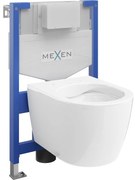 Mexen комплект за стенен монтаж WC стелаж Fenix XS-F с чиния WC Carmen, бял гланц - 6803388XX00