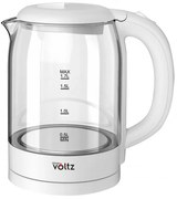 Електрическа стъклена кана Oliver Voltz OV51230X, 2200W, 1.7 л, Скрит нагревател, Светлинен индикатор, 360C основа, Бял