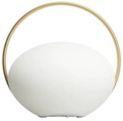 Бяла LED затъмняваща се настолна лампа (височина 19 cm) Orbit – UMAGE